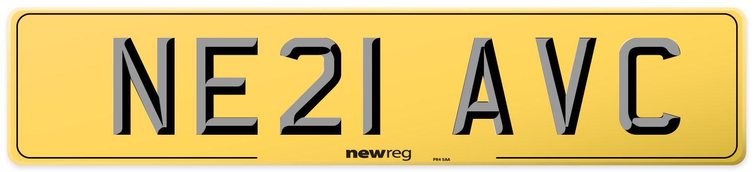 NE21 AVC Rear Number Plate