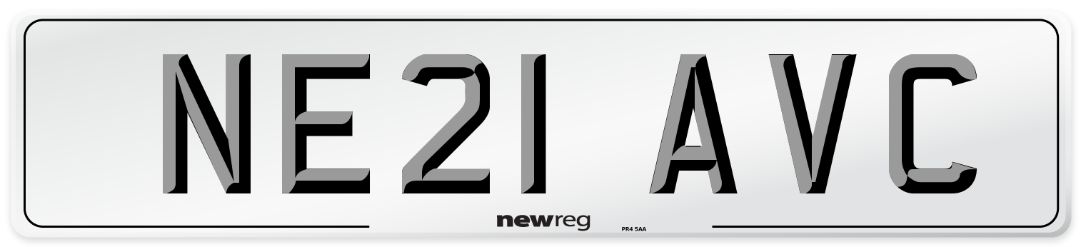 NE21 AVC Front Number Plate