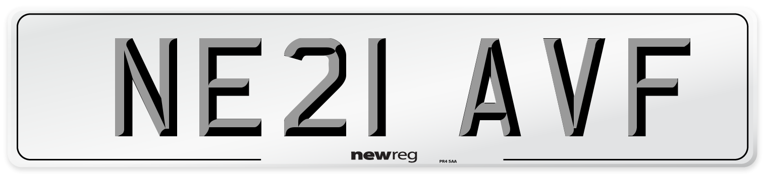 NE21 AVF Front Number Plate
