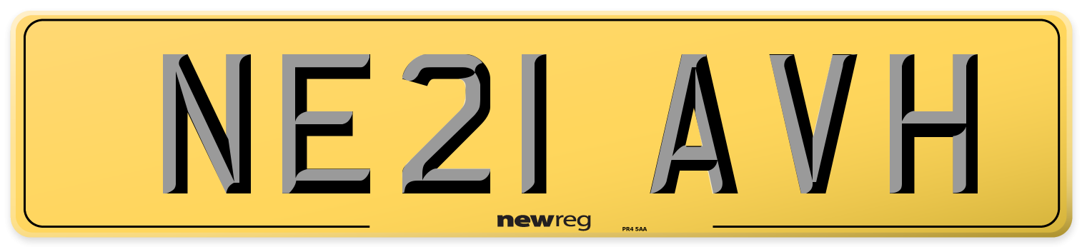 NE21 AVH Rear Number Plate