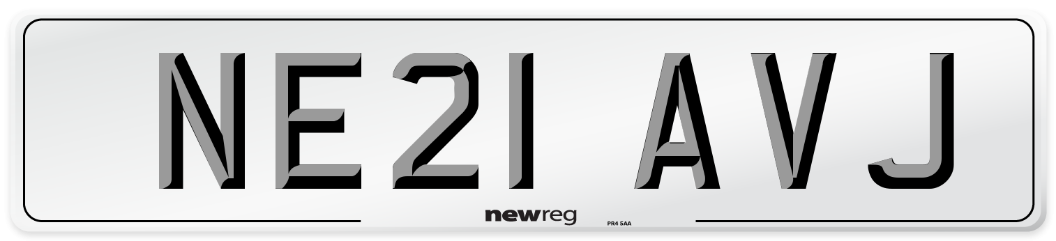 NE21 AVJ Front Number Plate