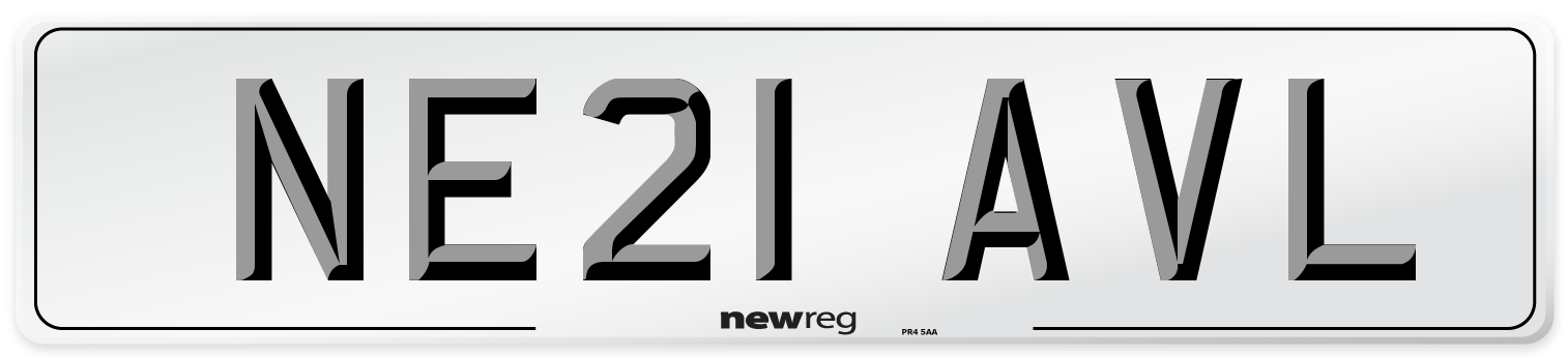 NE21 AVL Front Number Plate
