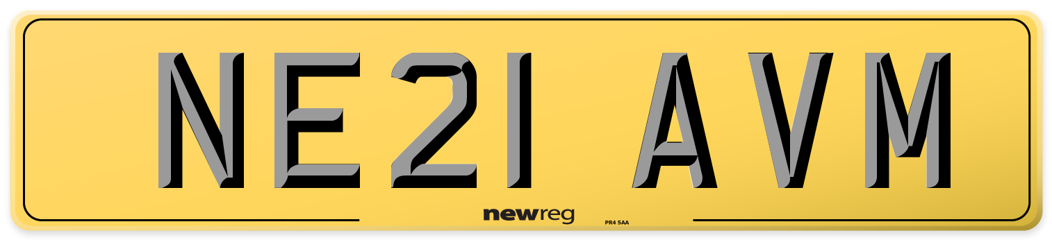 NE21 AVM Rear Number Plate
