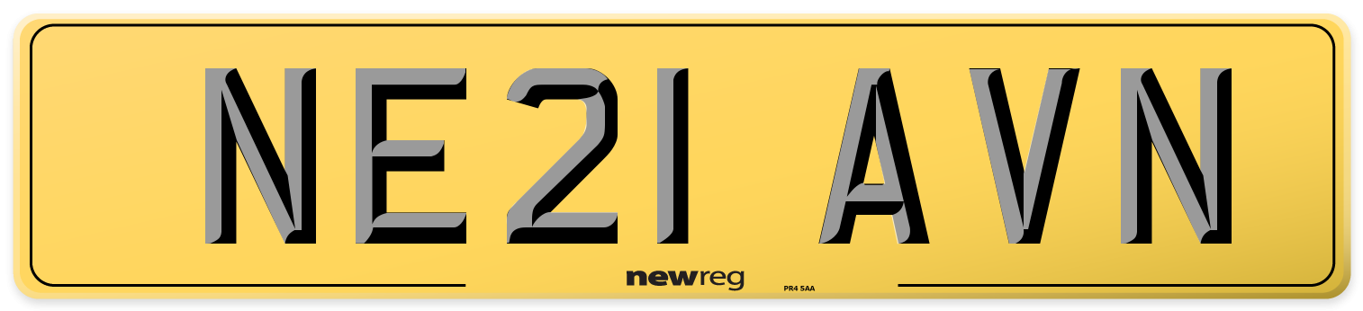 NE21 AVN Rear Number Plate