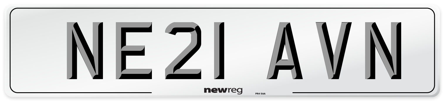 NE21 AVN Front Number Plate