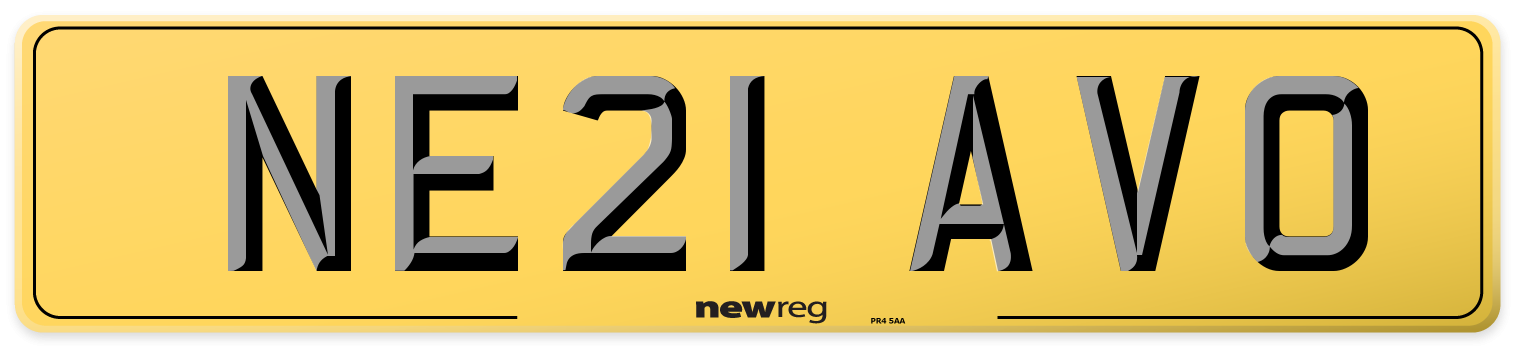NE21 AVO Rear Number Plate