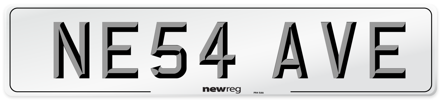 NE54 AVE Front Number Plate