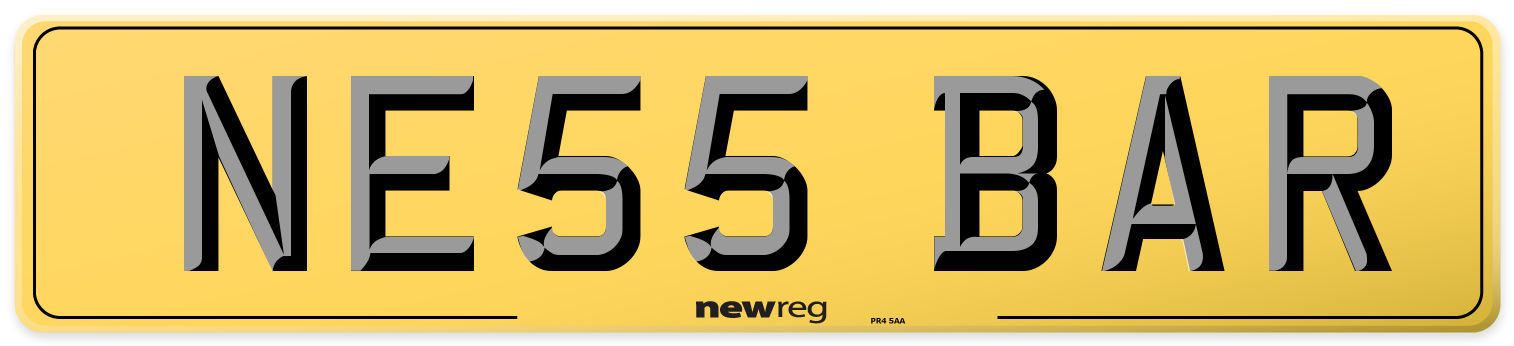 NE55 BAR Rear Number Plate