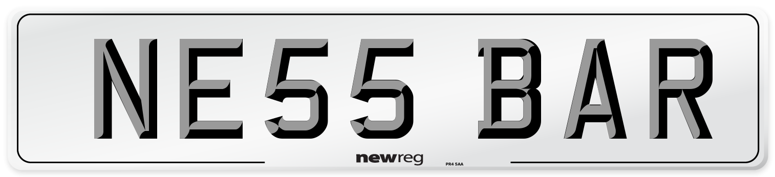 NE55 BAR Front Number Plate