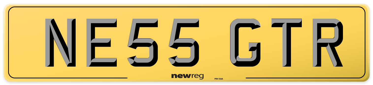 NE55 GTR Rear Number Plate