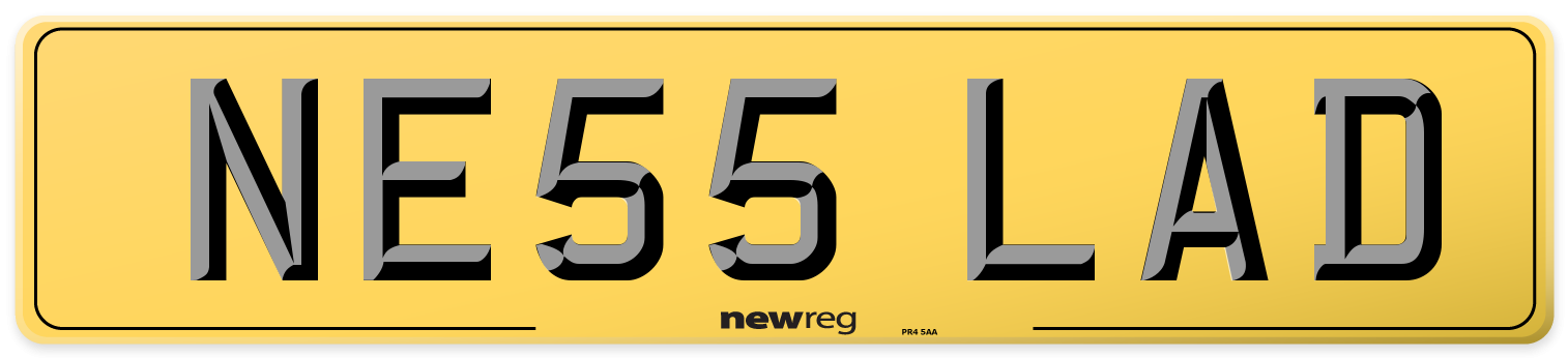 NE55 LAD Rear Number Plate