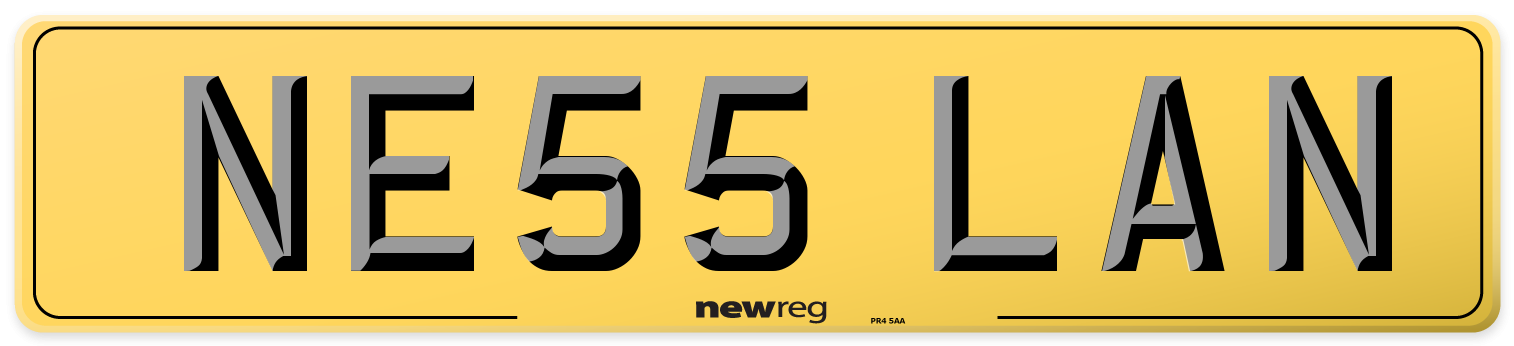 NE55 LAN Rear Number Plate