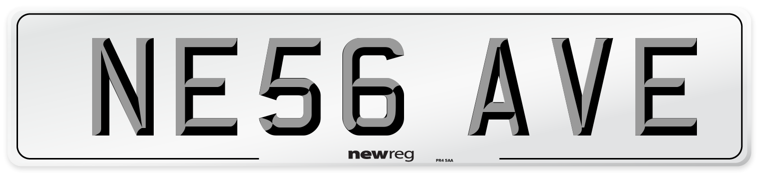NE56 AVE Front Number Plate