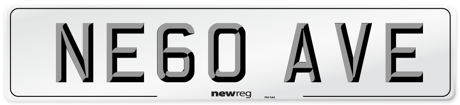 NE60 AVE Front Number Plate