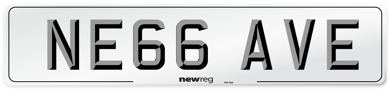 NE66 AVE Front Number Plate