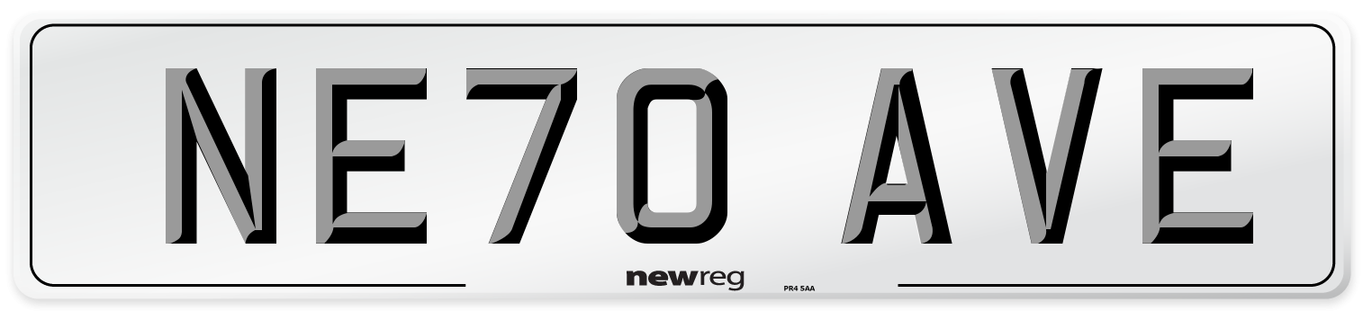 NE70 AVE Front Number Plate
