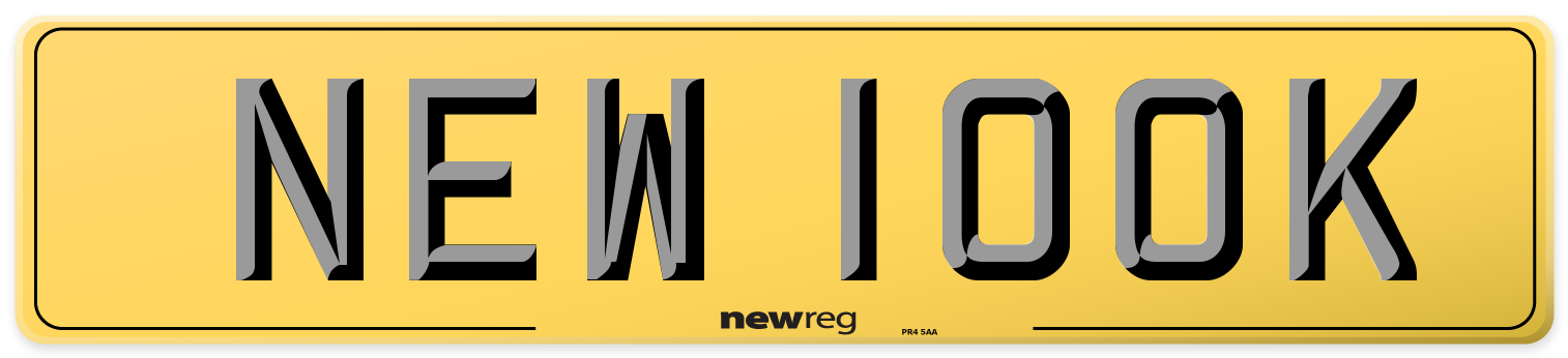 NEW 100K Rear Number Plate
