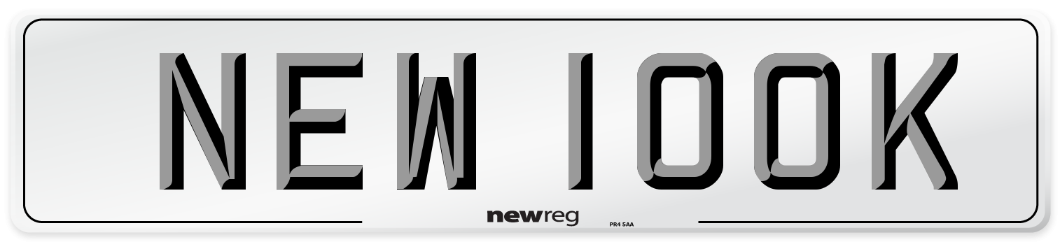 NEW 100K Front Number Plate