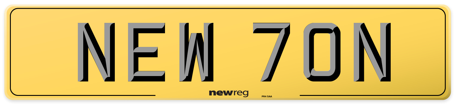 NEW 70N Rear Number Plate