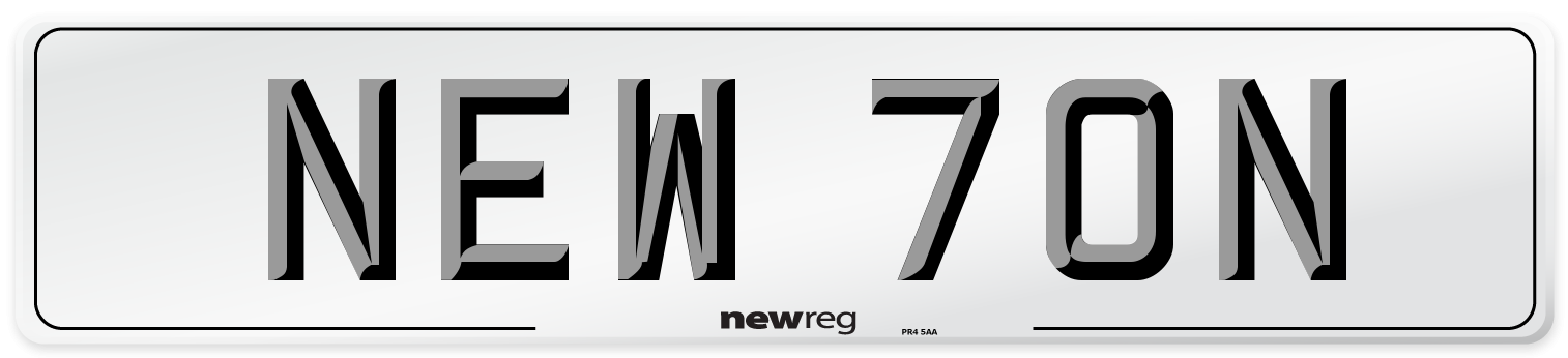 NEW 70N Front Number Plate