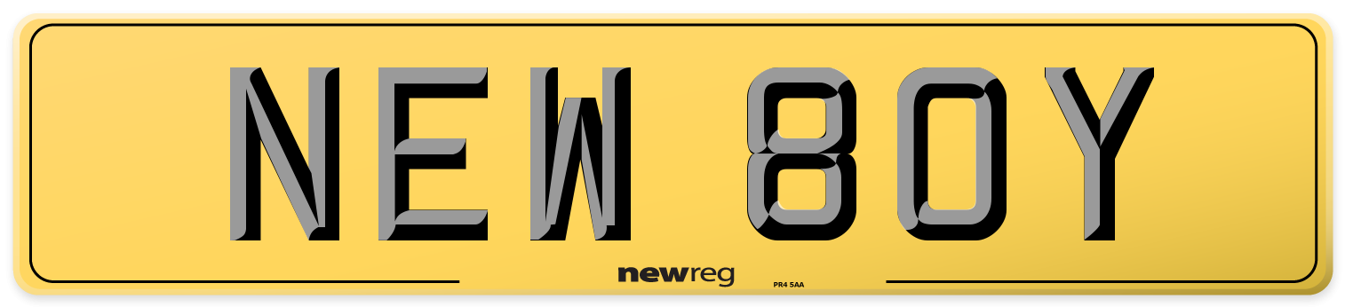 NEW 80Y Rear Number Plate