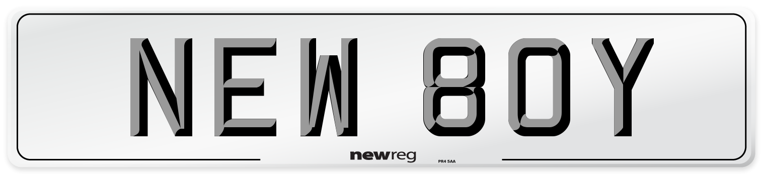 NEW 80Y Front Number Plate
