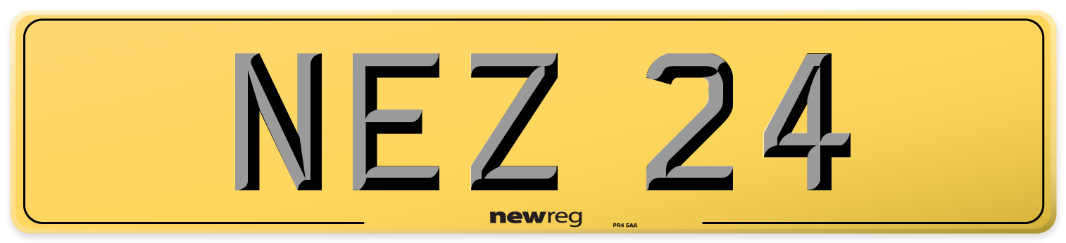 NEZ 24 Rear Number Plate