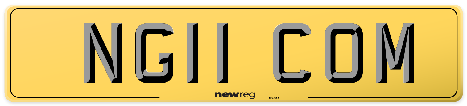 NG11 COM Rear Number Plate