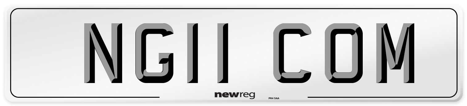 NG11 COM Front Number Plate
