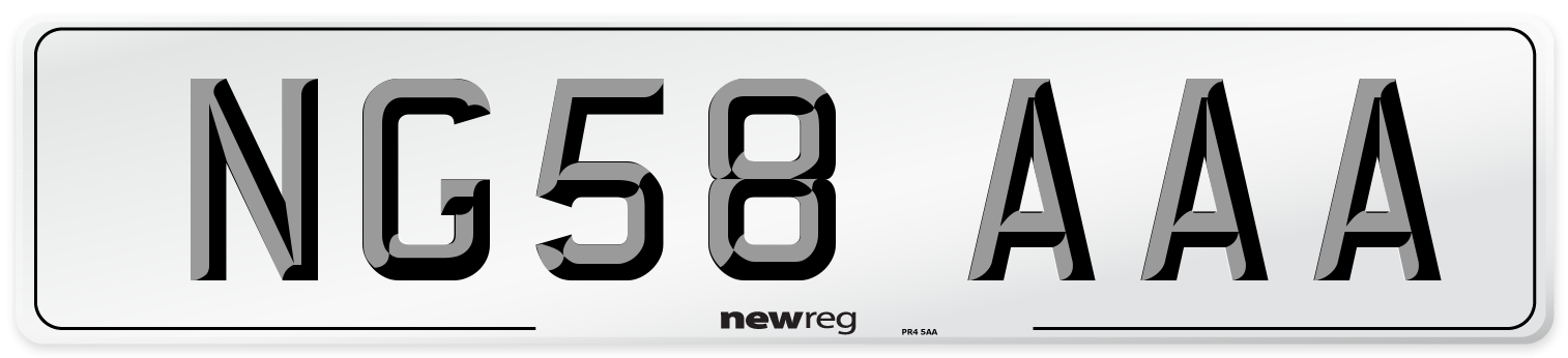 NG58 AAA Front Number Plate