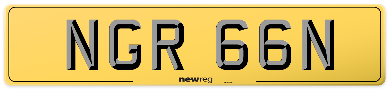 NGR 66N Rear Number Plate