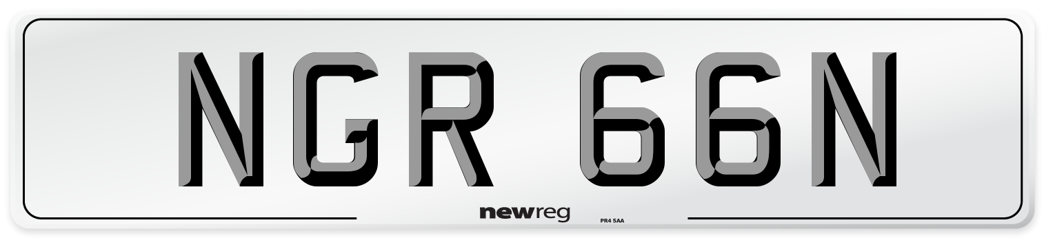 NGR 66N Front Number Plate