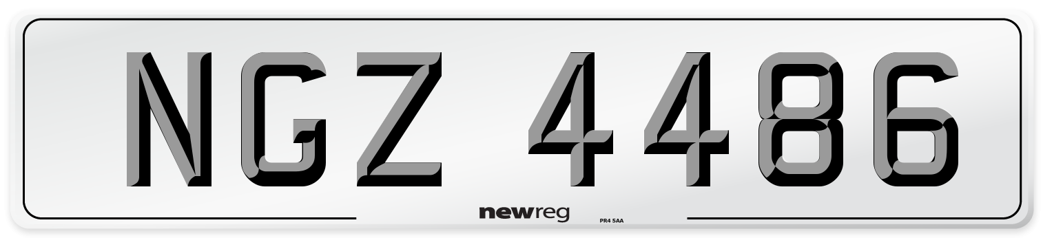 NGZ 4486 Front Number Plate