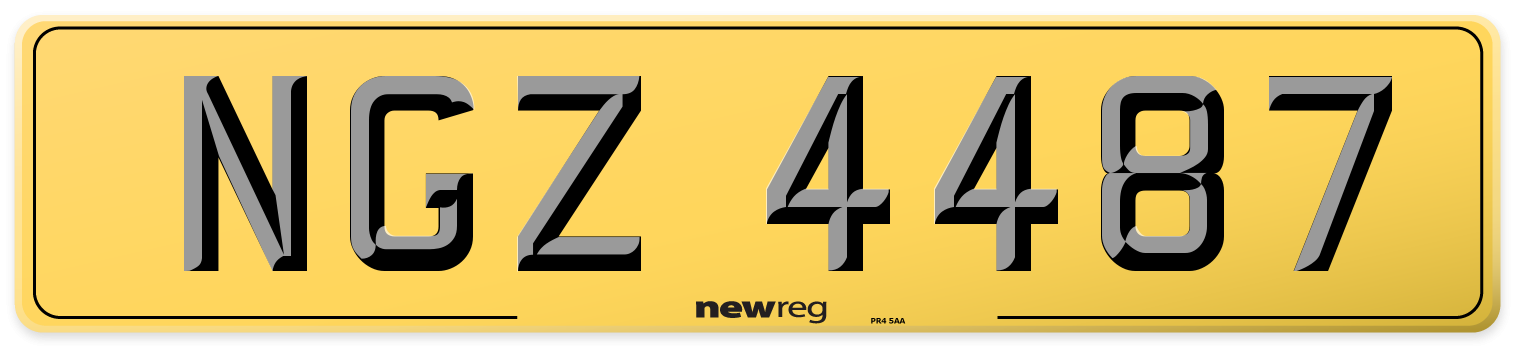 NGZ 4487 Rear Number Plate