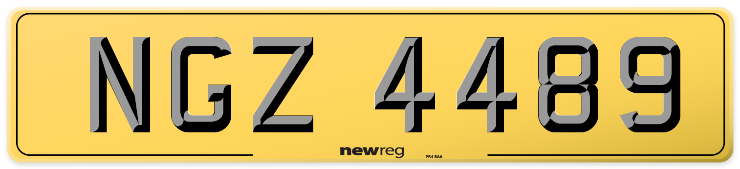NGZ 4489 Rear Number Plate