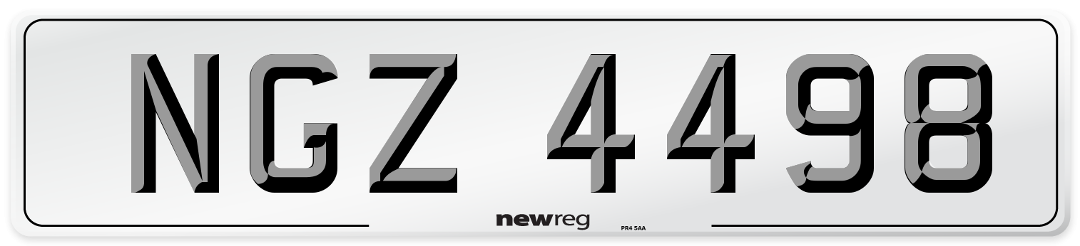 NGZ 4498 Front Number Plate
