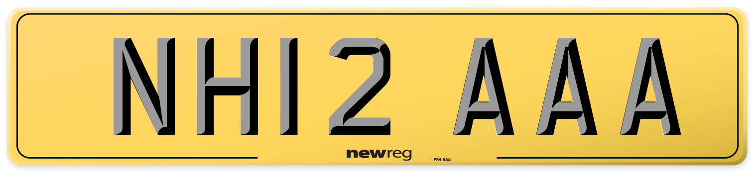 NH12 AAA Rear Number Plate