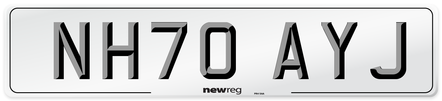 NH70 AYJ Front Number Plate