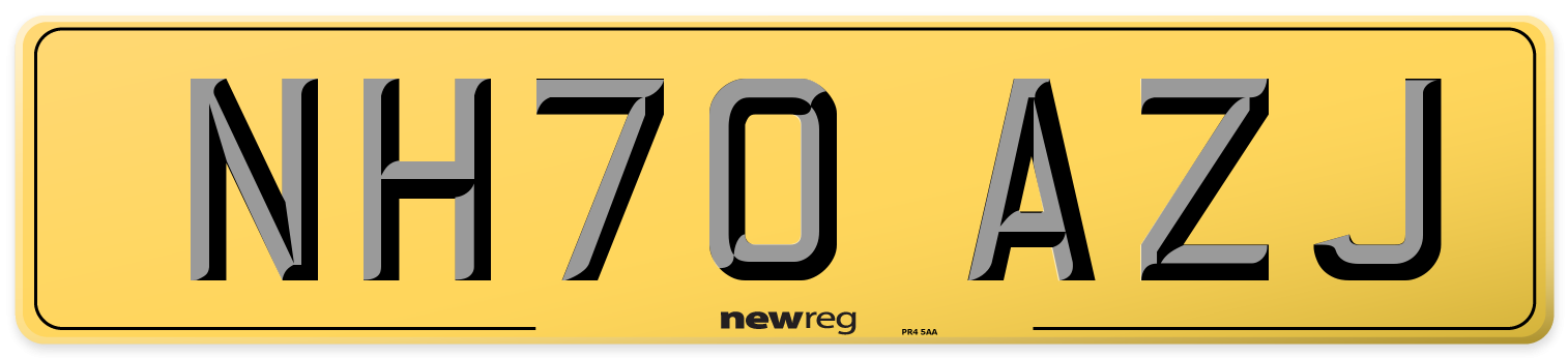 NH70 AZJ Rear Number Plate