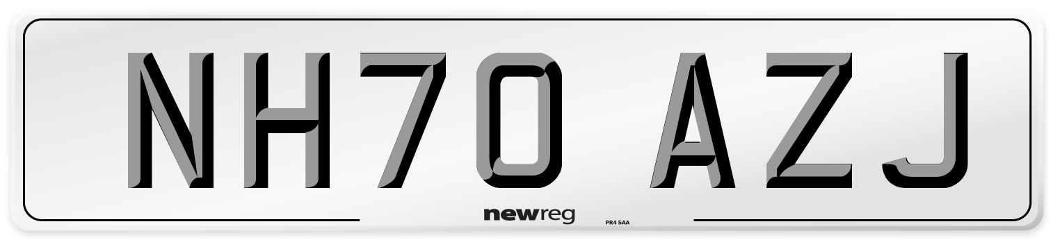 NH70 AZJ Front Number Plate
