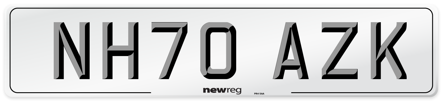 NH70 AZK Front Number Plate