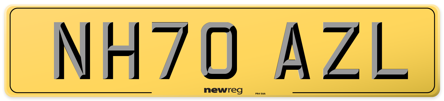 NH70 AZL Rear Number Plate