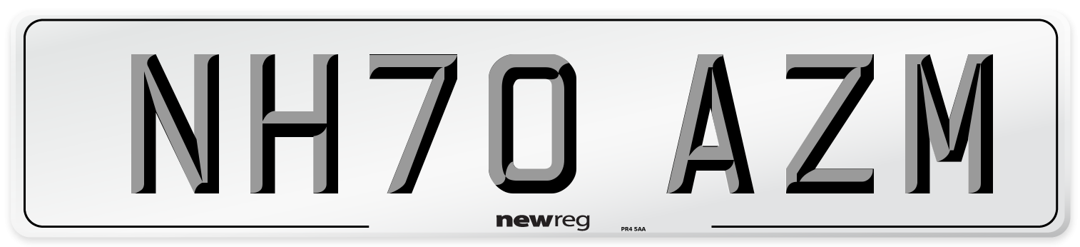 NH70 AZM Front Number Plate