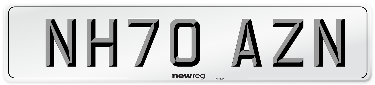 NH70 AZN Front Number Plate