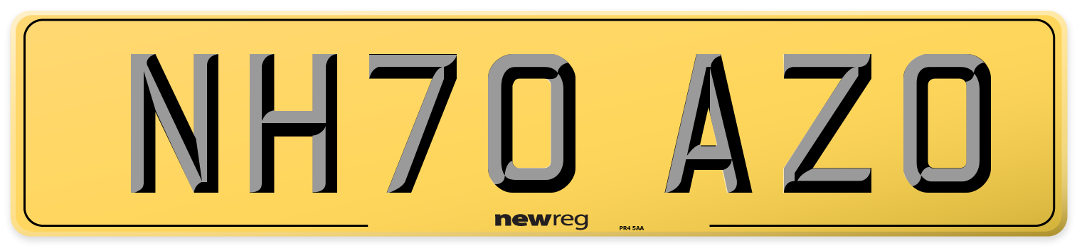 NH70 AZO Rear Number Plate