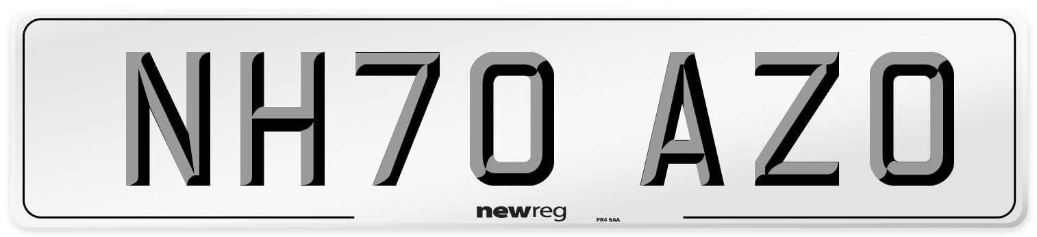 NH70 AZO Front Number Plate