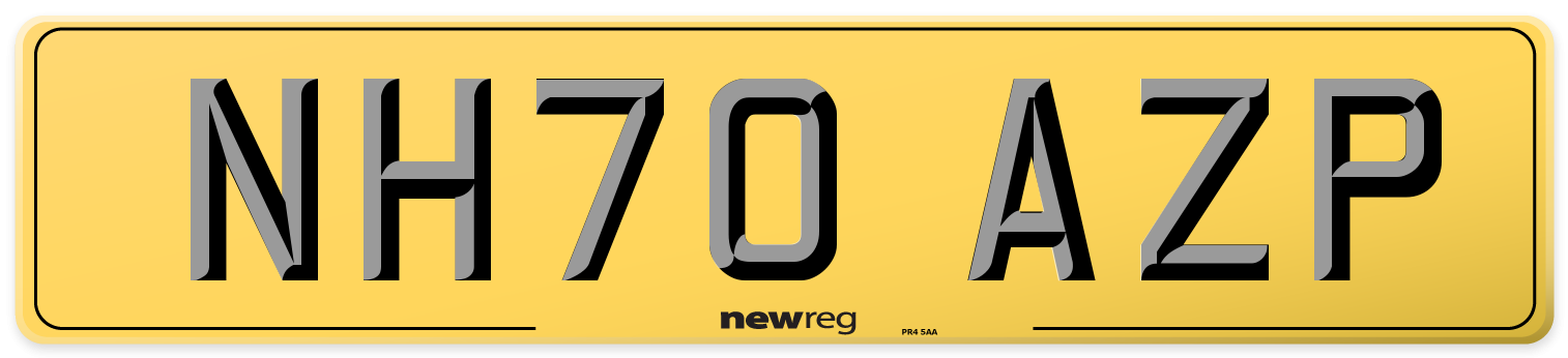 NH70 AZP Rear Number Plate