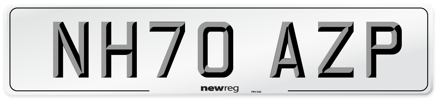 NH70 AZP Front Number Plate
