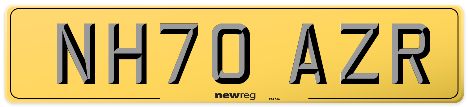 NH70 AZR Rear Number Plate