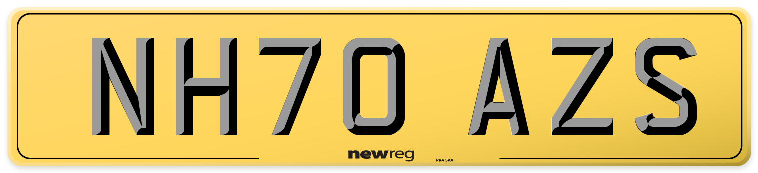 NH70 AZS Rear Number Plate